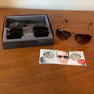 Ray-Ban Tech Flip Out Aviator Sunglasses - 3 Lenses